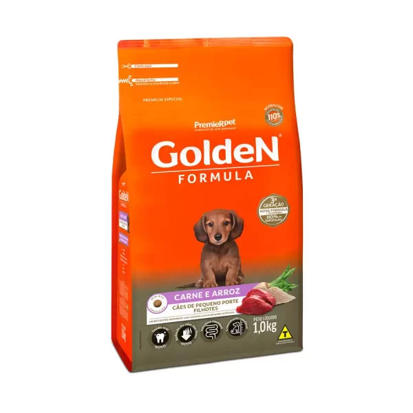 Ração Golden Fórmula Mini Bits Senior para Cães Adultos de Pequeno Porte Sabor Frango e Arroz