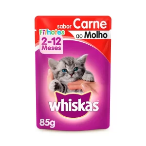 Ração Úmida Whiskas Sachê para Gatos Filhotes Sabor Carne ao Molho – 85g Código: 20003300000010Marca: Whiskas