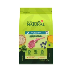 Ração Guabi Natural para Gatos Adultos Castrados Sabor Cordeiro e Aveia