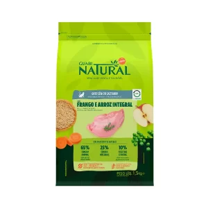 Ração Guabi Natural para Gatos Sênior Castrados Sabor Frango e Arroz