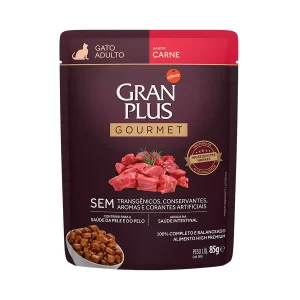 Ração Úmida GranPlus Gourmet Sachê para Gatos Adultos Sabor Carne – 85g