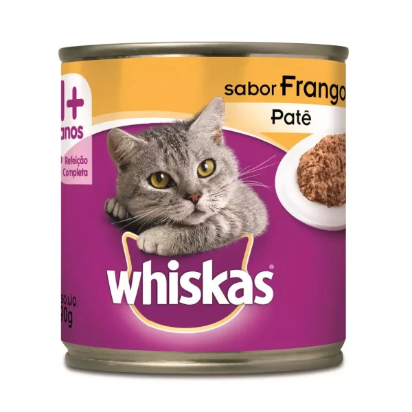 Ração Úmida Whiskas Lata para Gatos Adultos Sabor Frango – 290g