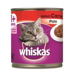 Ração Úmida Whiskas Lata para Gatos Adultos Sabor Carne – 290g